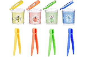 4 PCS Bug Catcher for Kids Magnifier Kids Bug Catching Kit with Tweezers Multi-Color Insect Cage Collection Kit for Children 