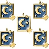 LEGENTLISUR Gold Plated Metal Charms for Jewelry Making Cute Blue Enamel Bracelet Charms Pendants for Necklaces DIY Crafts Keychain Gift Supplies