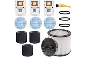 15 PCS Replacement Filter for Shop Vac 90304 90585 90107 Fits Most 5 Gallon Wet Dry Vacuum Cleaners, with Shop Vac 5-8 Gallon