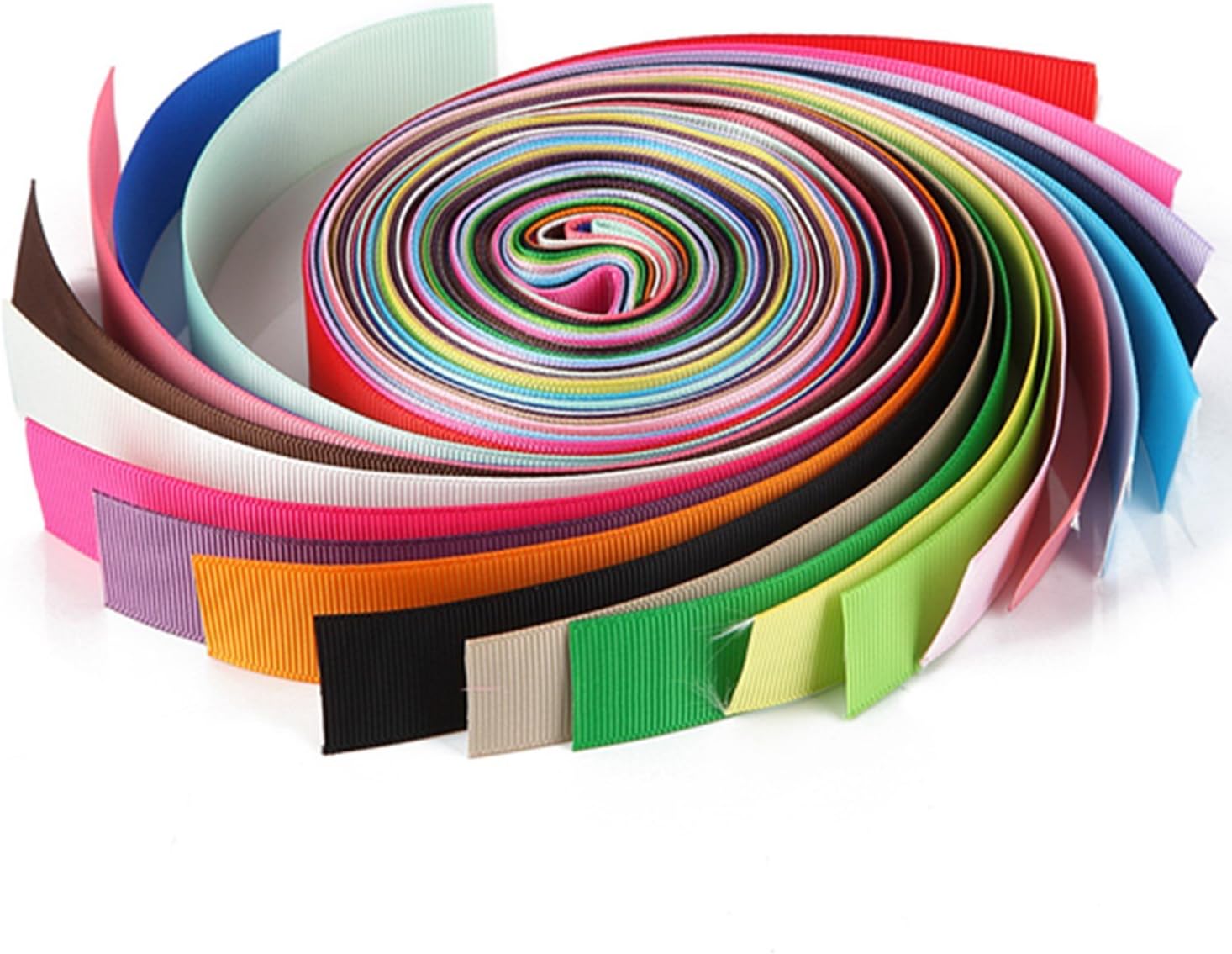 Satin Ribbon Assorted Solid Colors 1 inch 21 Rolls Hair