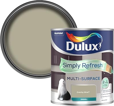 Dulux Simply Refresh Eggshell Paint Overtly Olive 750ml Wood Metal MDF Primer