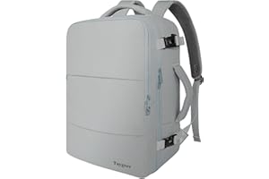 Taygeer Carry On Backpack, Womens Travel Backpack with USB Charging Port & Shoe Pouch, Laptop Mochila 15.6inch Flight Approved, College Teacher Tote Bag for Business Travel Supplies, Grey