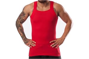 Different Touch 2 Pack Men's Tank Tops Square Cut Muscle Rib A-Shirts
