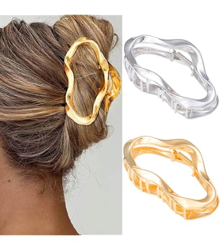 Amazon.com: Scunci Gold Cloud Metal Claw Hair Clip  display picture 2