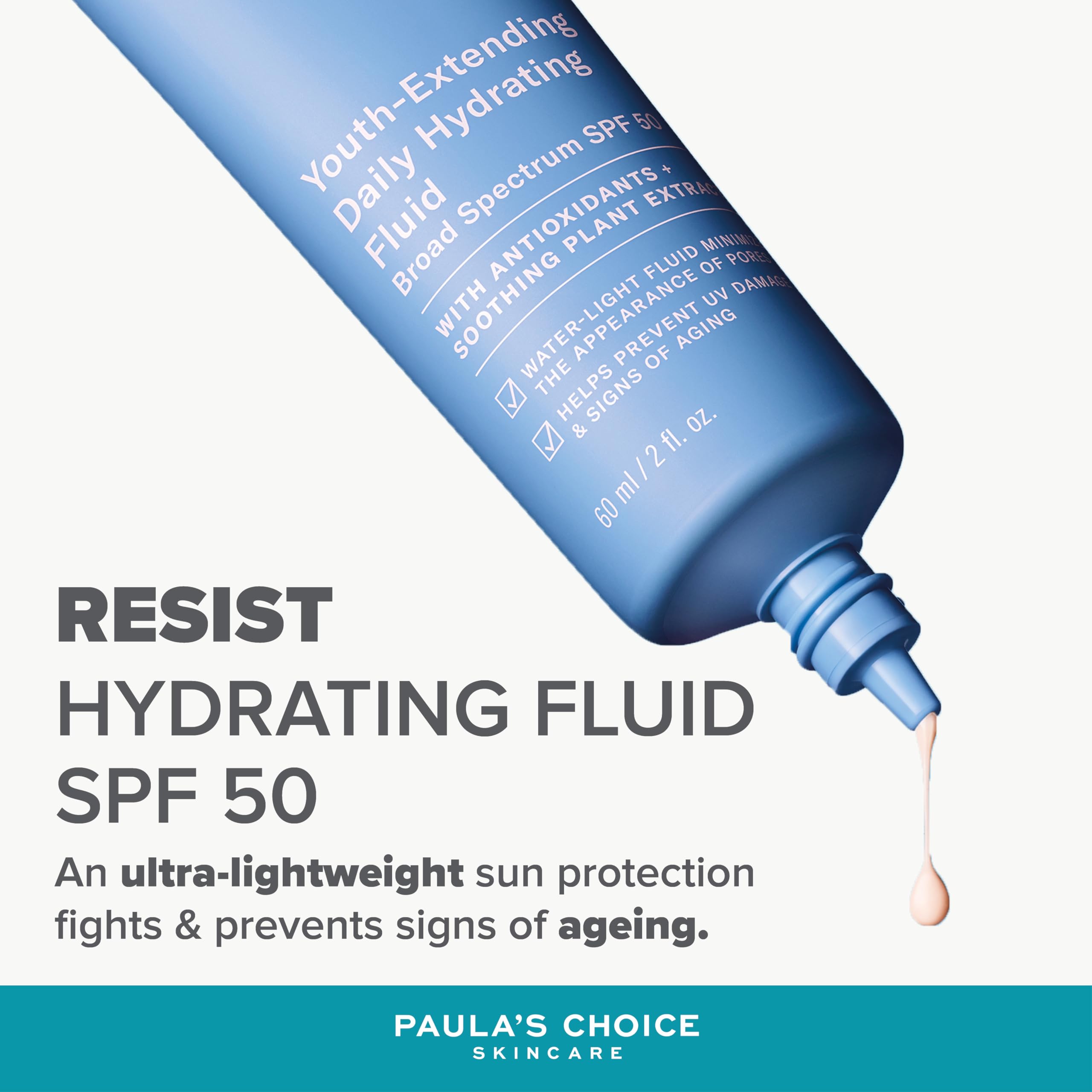 Paula's Choice RESIST Anti Aging Tagescreme LSF 50 - Leichte UVA/UVB-Schutz mit Mattes Finish -Reduziert Pigmentflecken - mit Glycerin & Antioxidantien - Mischhaut bis Fettige Haut - 60 ml 2
