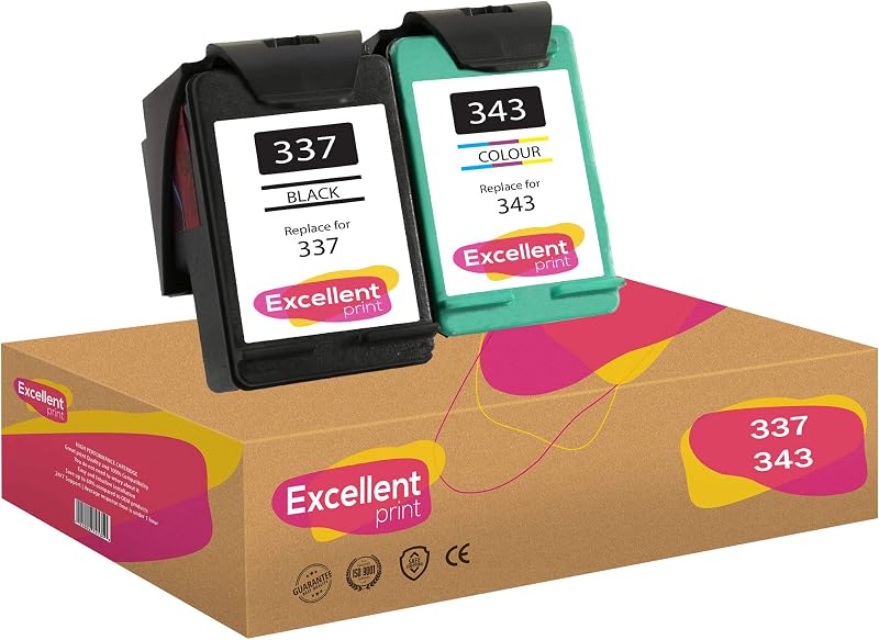 Excellent Print 337 343 Ink Cartridges Black Tri-Colour for HP Officejet 100