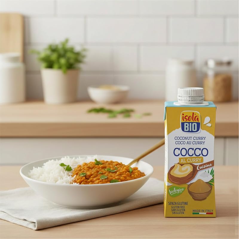 - Pacote de 15 cremes biológicos de coco e caril de 200 ml – alternativa vegetal para cozinhar, sem lactose, sem glúten, 100% biológico, ideal para molhos, arroz e receitas vegan – 200 ml