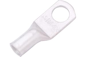 SELTERM 25pcs 8 AWG 1/4" Stud Marine Grade Tinned Copper Battery Cable Lugs, 8 Gauge Ring Terminals, UL Wire Lugs Electrical Battery Cable Ends, Tinned Copper Lugs Battery Terminal Connectors