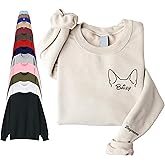 Custom Dog Embroidered Sweatshirt for Women & Men – Personalized Dog Mom Sweater – Pet Lover Gifts, Dogs Themed Gifts, Custom Pet Sweatshirt, Embroidered Crewneck - Gift for Birthday, Christmas