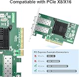 10Gtek 10Gb PCI-E NIC Intel X520-DA2 82599ES Dual SFP+ PCIe Ethernet view 3
