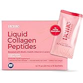 BeMe Liquid Collagen for Women - 2500mg Verisol Collagen Liquid with Biotin, CoQ10 & Vitamin C - Clinically Proven Collagen Peptides for Hair, Skin & Nails - 15 Peach Sachets