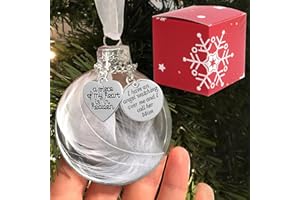 Christmas Memorial Hanging Ornaments, Memory Gifts Pendant I Have a Angel Watching Over Me Xmas Tree Hanging Sympathy Gift fo