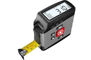 ACPOTEL Digital Tape Measure 16 Ft - 6 Metric and Imperial Units, Easy Read Digital Measuring Tape Retractable with Fractions 1/16, Rechargeable Measurement Tool, for Distance/Area/Volume, Gray