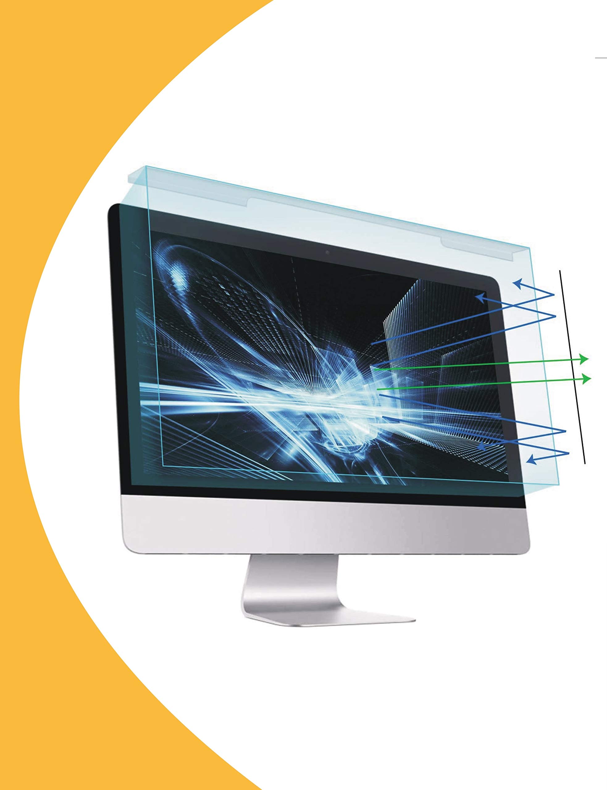 Olnema Acrylic Anti Blue Screen Protector I Universal I Anti UV Filter I Eye Protection I for Computer & PC Monitor Removable 23-24 Inch (23.6, 23.8, 24.0) 16:9/16:10