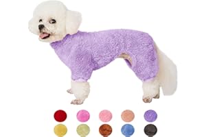 YUGGI Dog Sweater Coat, Dog Pajamas PJS, Dog Clothes, Dog Christmas Sweaters for Small Medium Dogs Boy Girl Cat Apparel Doggie Jacket Onesie Soft Warm Holiday Outfits (Large, Lavender)