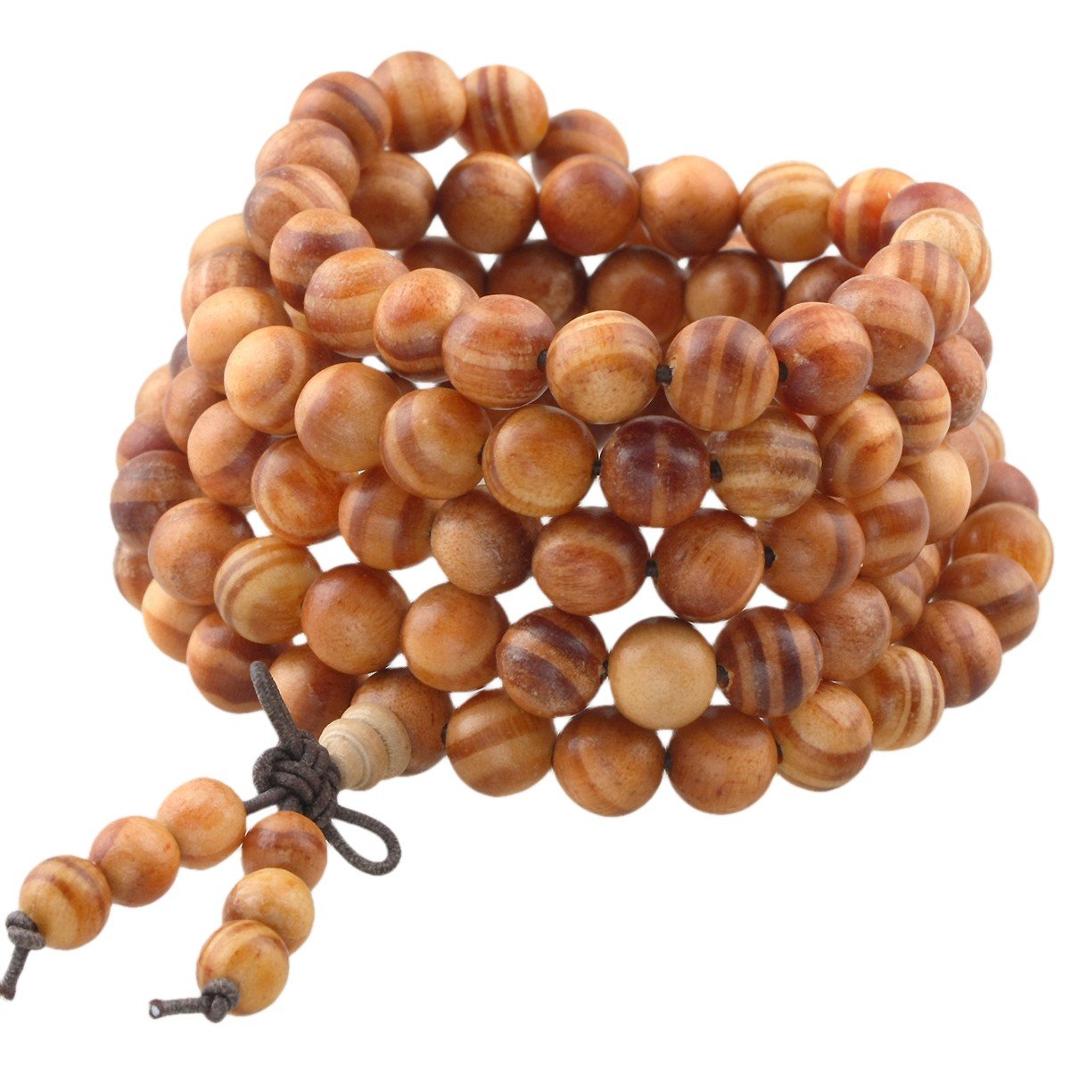 Shanxing 8mm Natural Emperor Blood Wood 108 Prayer Beads Mala Wrap Bracelet for Men Women, Buddha Meditation Worry Beads Bracelet Tibetan Buddhist Buddhism Jewellery Gift Reiki Wooden Bead Necklace
