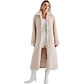 Women Faux Fur Winter Coats Open Front Long Cardigan Coat Warm Women's Fuzzy Fleece Jacket Overcoat Outwear with Pocket S-XXL