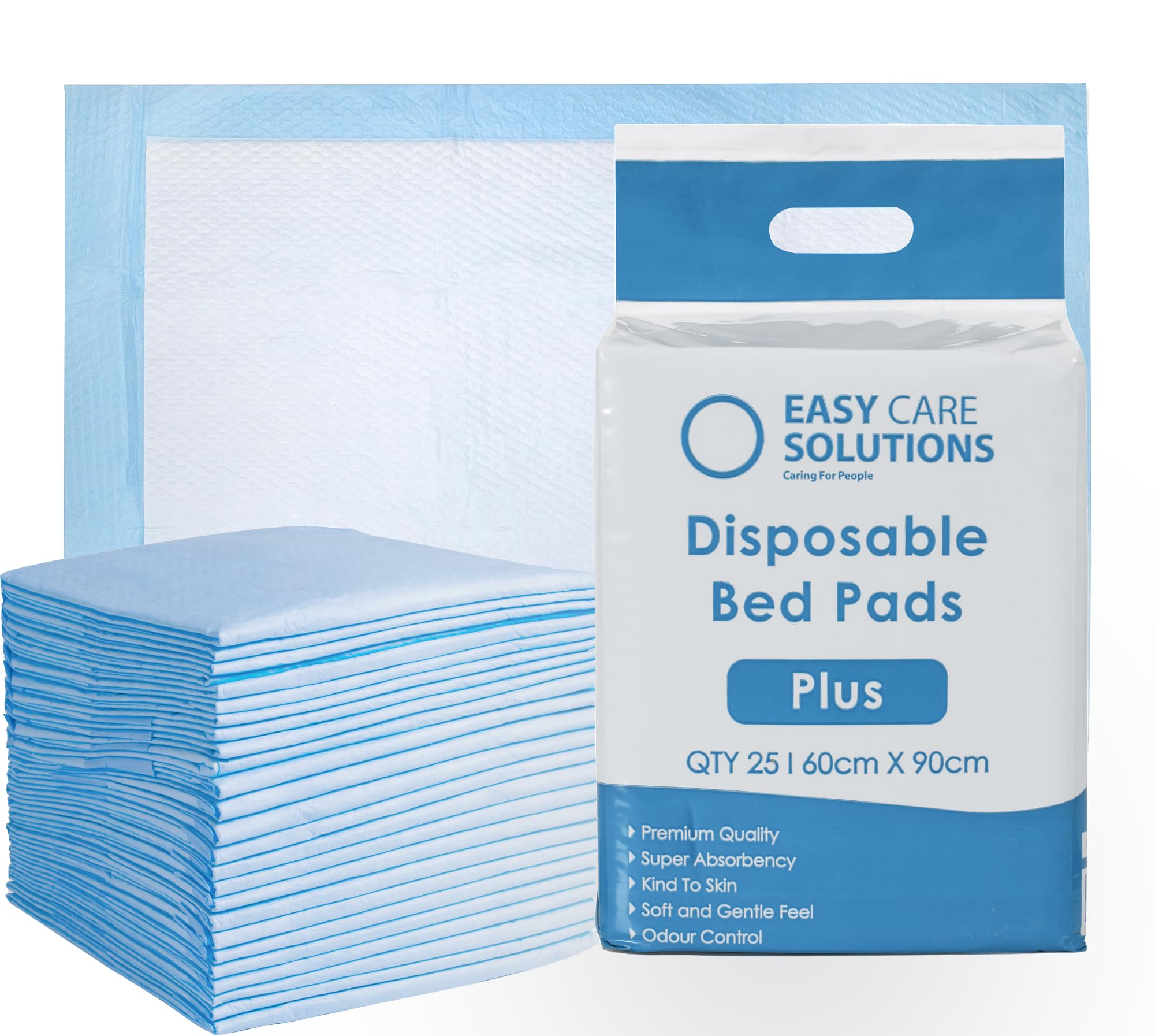 25 x Easy Care Solutions 60 x 90 cm | Disposable Incontinence Bed Pads, Underpads, Bed Mats, Mattress Protectors, Incontinence Pads, Waterproof Bed Sheets for Babies, Children & Adults | 1 Pack of 25
