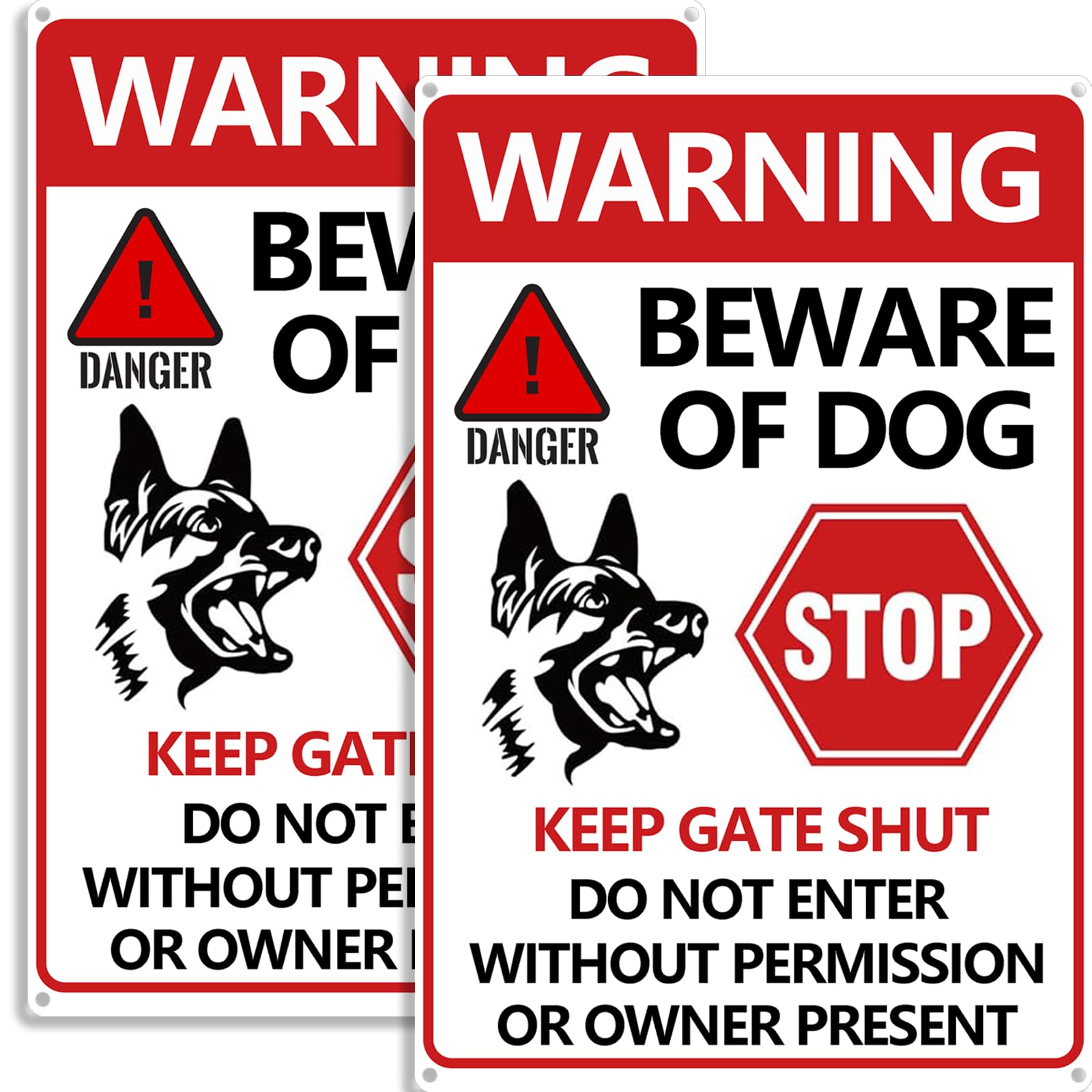 Beware of Dog Sign Warning Tin Signs Beware of Dog Signs for Fence Keep Gate Shut 7.9'' x 11.8'' Beware of the Dogs Sign Outdoor Gate Rust Weatherproof for Fence Door