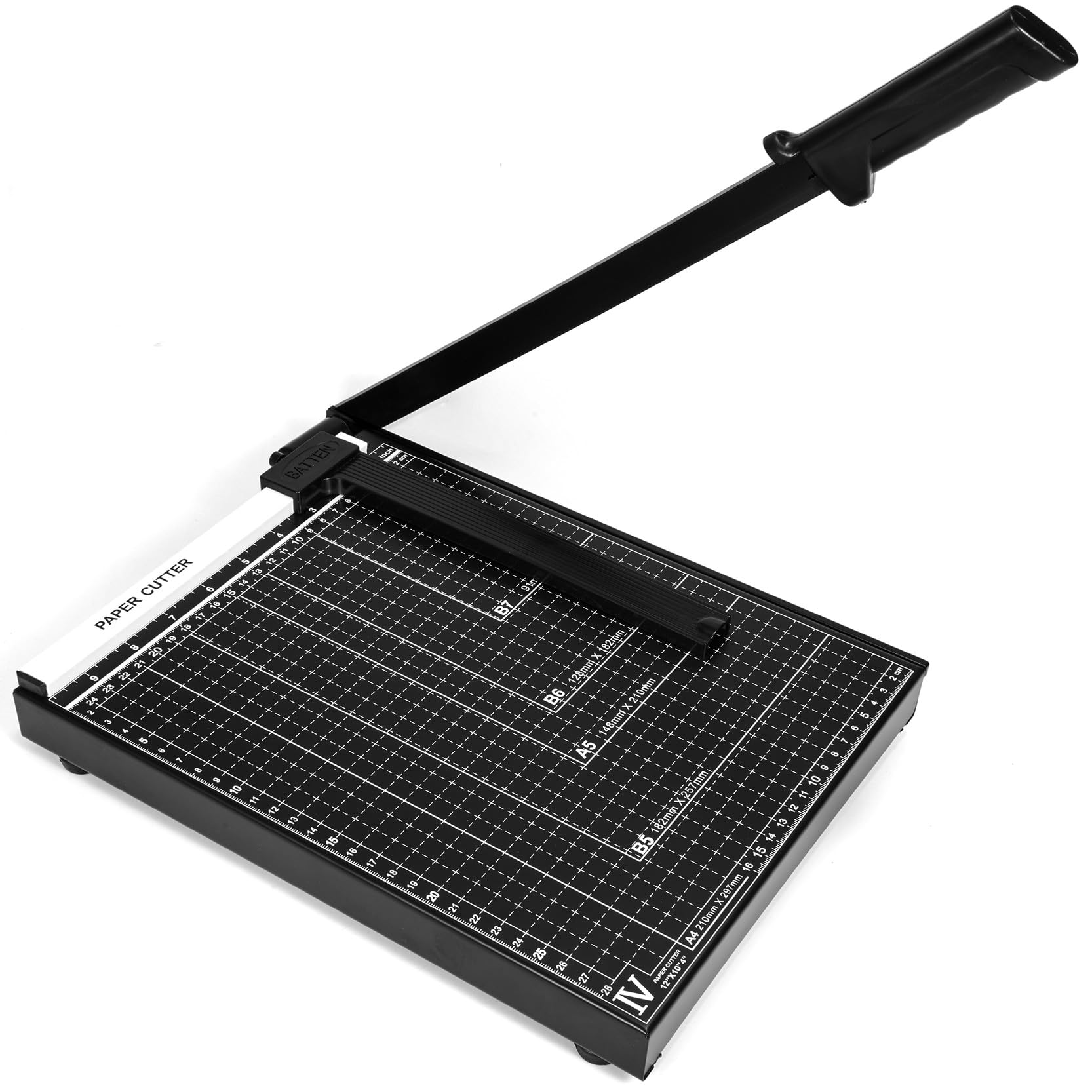 Photo 1 of 12" Guillotine Paper Cutter, 15 Sheets Capacity, Metal Base (Black A4, 12in 1P)
