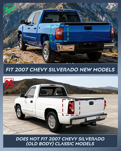 NILIGHT HEADLIGHT AND TAILLIGHT ASSEMBLY COMPATIBLE WITH 2007 2008 2009 2010 2011 2012 2013 SILVERADO 1500 2007-2014 SILVERADO 2500HD 3500HD CHROME HOUSING AMBER REFLECTOR WITH RED HOUSING TAIL LIGHT