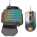 IFYOO K96 USB Wired Gaming 36 Keys One-Handed Keyboard and Mouse Combo Set for PC Games (Windows 10/8/7/XP, Linux), with RGB