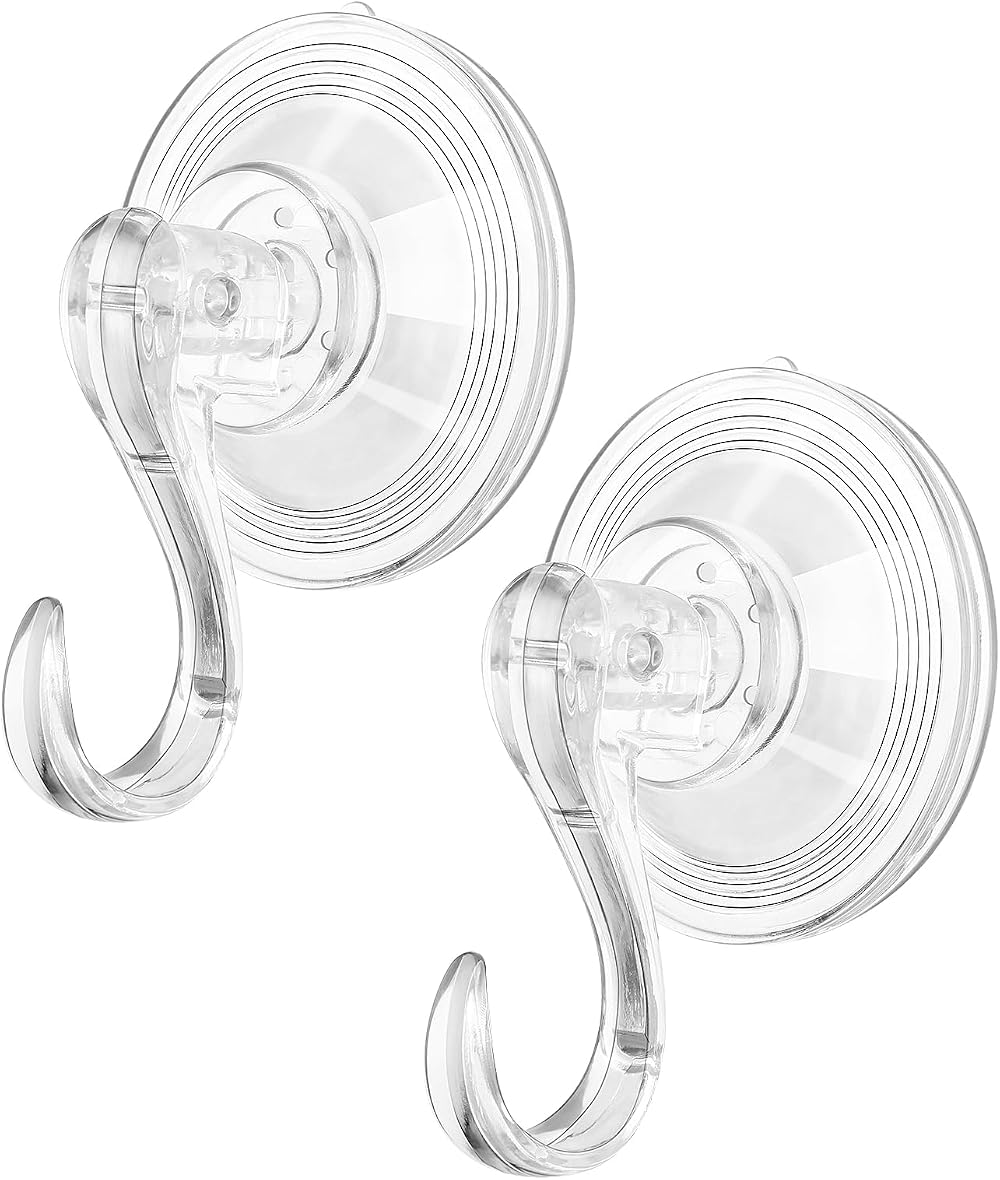 WLLHYF Suction Cup Hook Heavy-Duty Clear 2 Pack 11 lb 5 kg