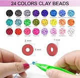 Fournine 7600 Pcs Clay Beads Bracelet Kit 24 Colors 2 Boxes 6mm Beads view 2