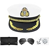 dodowin Unisex Adult Adjustable Captain Costume Admiral Hat Cosplay Sailor Cap
