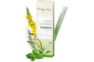 PUFFIAIR Herbal Diffuser with Mullein, Thyme & Mint – Lung Cleanse Inhaler for Easy Breathing, 600 Uses Per Stick, Pocket-Sized Nic Free Diffuser Pen