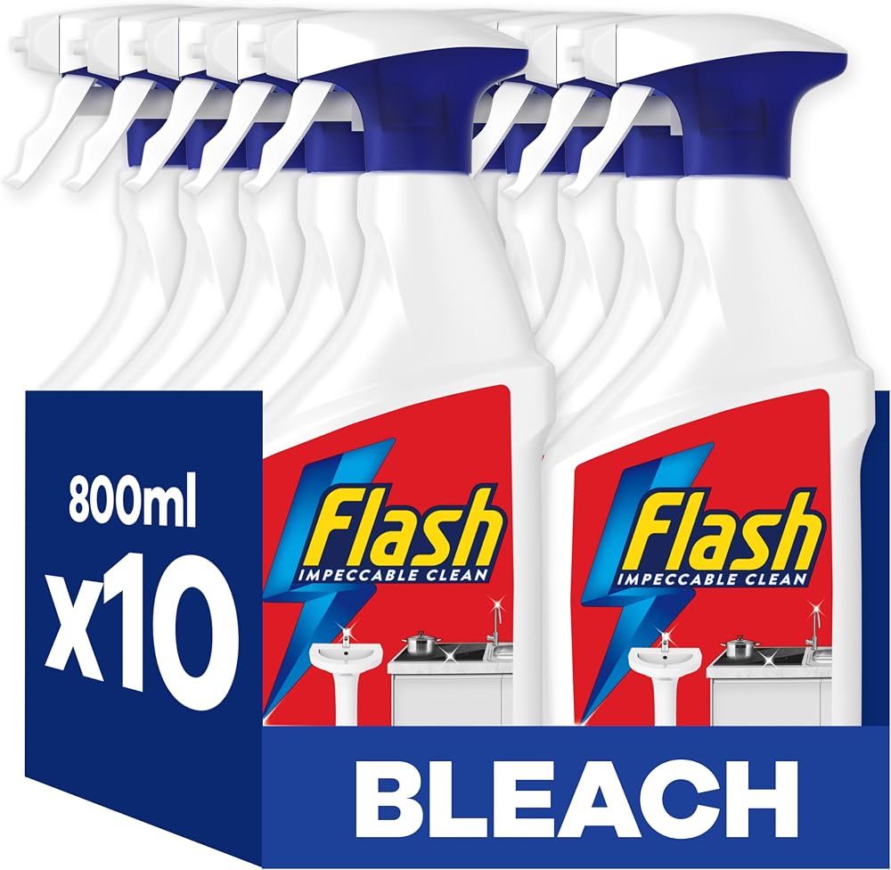 FLASH Multi Purpose Bleach Cleaning Spray 800ML x10 8 L Hard Surfaces