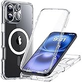 ESR for iPhone 16 Plus Case, Compatible with MagSafe, Full-Body Military-Grade Drop Proof Case with Built-in 9H+ Tempered Glass Screen Protector, Armor Series, Clear
