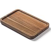 Bathroom Vanity Tray, Bathroom Tray for Counter, Toilet Tank Tray, Wood Bathroom Tray for Organizing and Home Decor (7.9 x 5.1 x 0.8 inch)