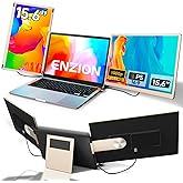 Enzion Laptop Screen Extender,Upgraded 15.6" Portable Monitor,FHD 1080P Triple Laptop Screen Extender,Detachable Dual Monitor for 13”-17” Laptops,Plug & Play,Compatible with Mac/Wins/Chrome/Dex