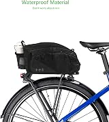 HOMPER Cycle Saddle Rear Rack Pannier Bag 11L with Shoulder Strap Black view 3
