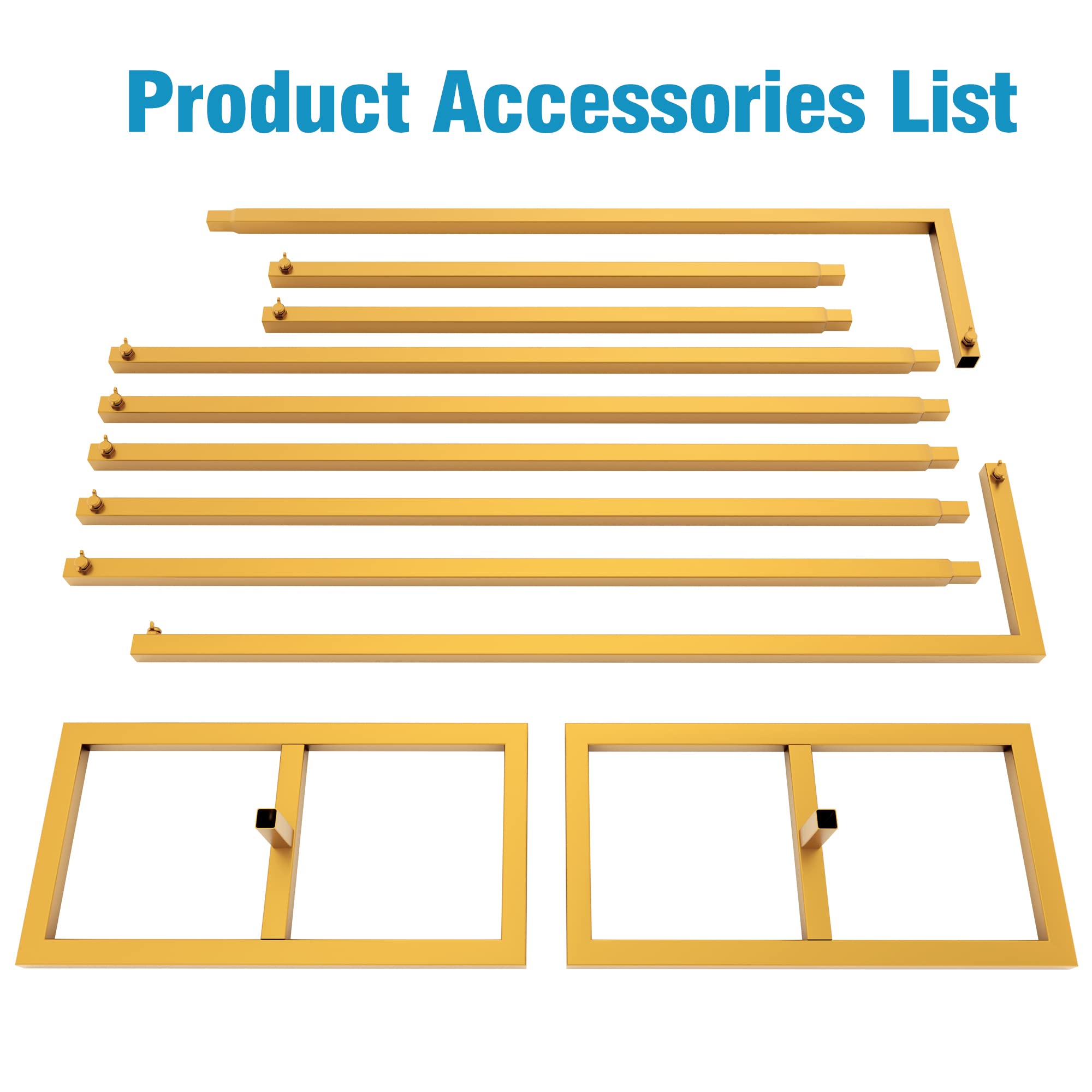 Fomcet 10FT x 10FT Backdrop Stand Heavy Duty with Base, Gold Portable Adjustable Pipe and Drape Kit, Square Metal Arch Party Frame for Wedding Birthday Parties Banquet Decorations
