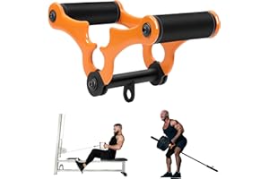 Lovind V Bar Landmine Attachment T Bar Handle for Barbell Bars，Foldable V Bar Row Handle Double D Row Handle with Rubber Coating T-Row Attachment for Strength Training Bars