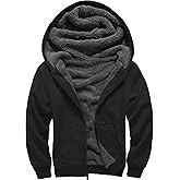 GEEK LIGHTING Boys Sherpa Lined Hoodie Kids Fleece Sweatshirt Full Zip Hooded Jacket