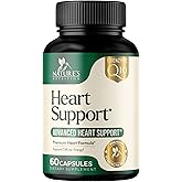 Heart Health Supplement 1650mg – Complete Heart Support Formula for Women & Men - with CoQ10, B Vitamins, L-Arginine, Hawthorn & Resveratrol - Natural Nitric Oxide & Energy Production – 60 Capsules