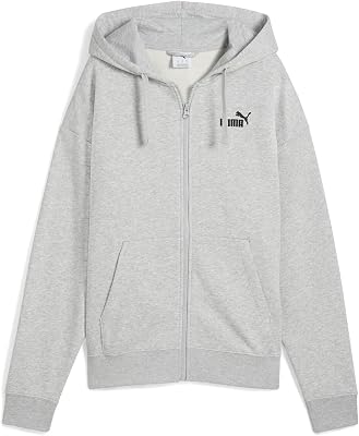 ESS Small No. 1 Logo Comfort Full-Zip Hoodie TR, Sweat à Capuche Fille, Light Gray Heather, M