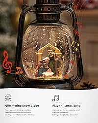 Christmas Nativity Snow Globe,Musical Lighted