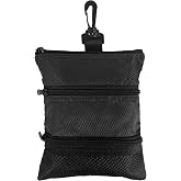 Portable Golf Pouch, Golf Ball and Tee Storage Bag, Golf Accessories Bag | Features 3 water-resistant zippered pockets, great for men and women to store golf balls, tees and golf accessories.