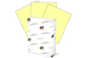 Hammermill Colored Paper, 20 lb Canary Printer Paper, 3 Hole - 1 Ream (500 Sheets) - Made in the USA, Pastel Paper