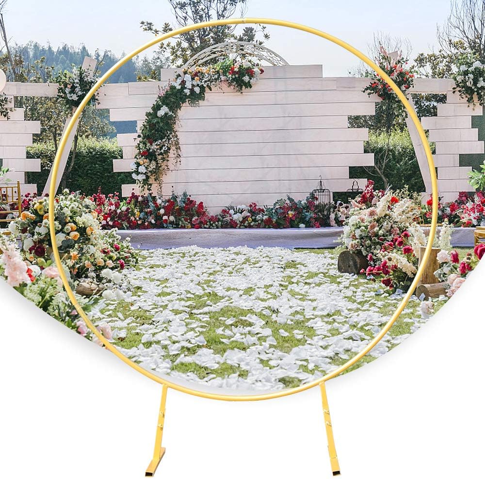 RanBB Iron Round Wedding Arch, Decorative Metal Wedding Arch Decorative Frame Flower Display Decoration for Outdoor Indoor Wedding