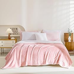 Andency Pink Sherpa Fleece King Size Blanket for
