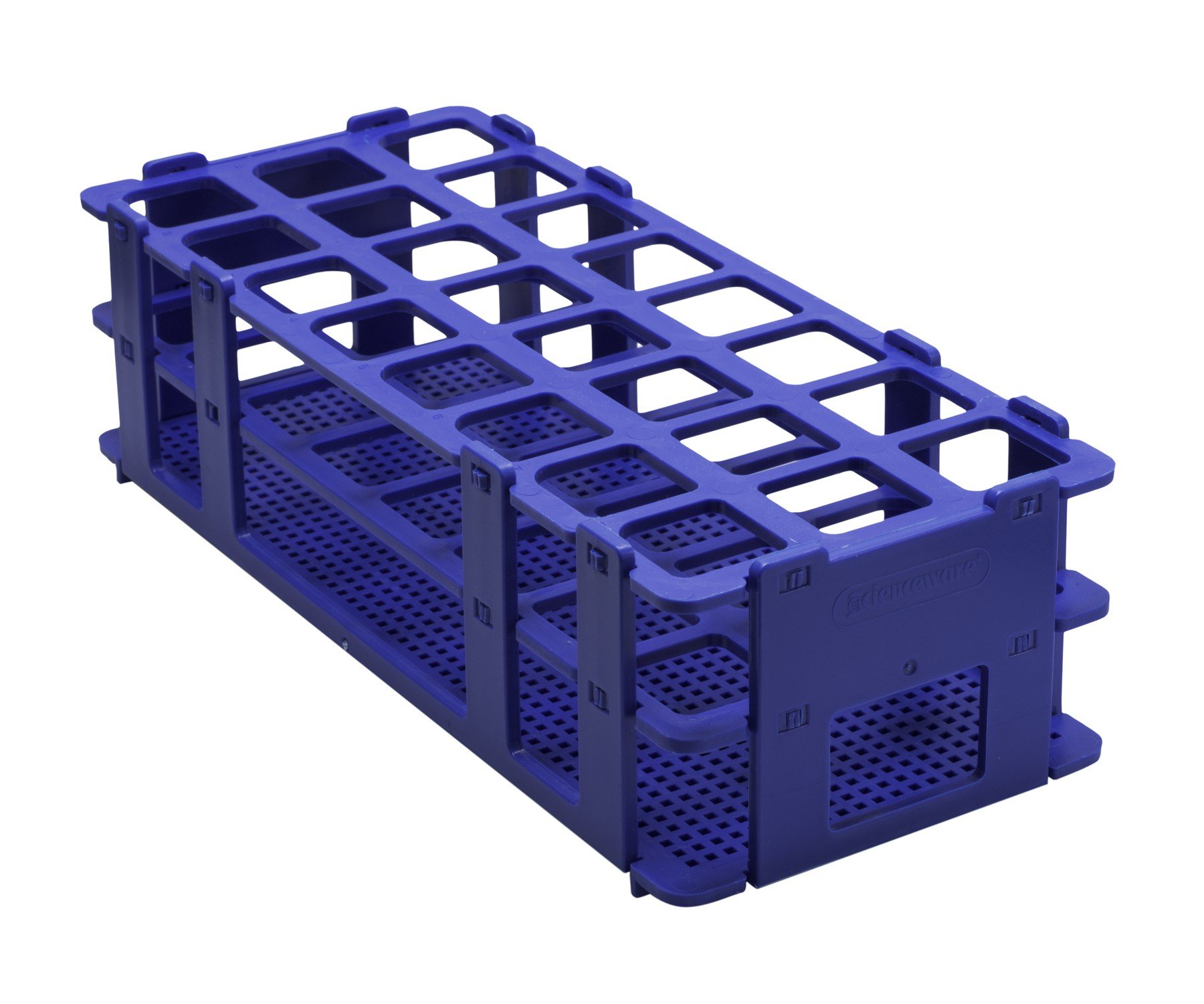 Bel-Art Products 18747-0003 No-Wire Test Tube Rack, For 20 mm-25 mm Tubes, 24 Places, Blue