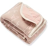 Burt's Bees Baby Organic Cotton Infant Reversible Blanket, 30" x 40 | Breathable organic cotton quilted blanket with polyester fill, nursery bedding perfect for tummy time, strollers and cribs