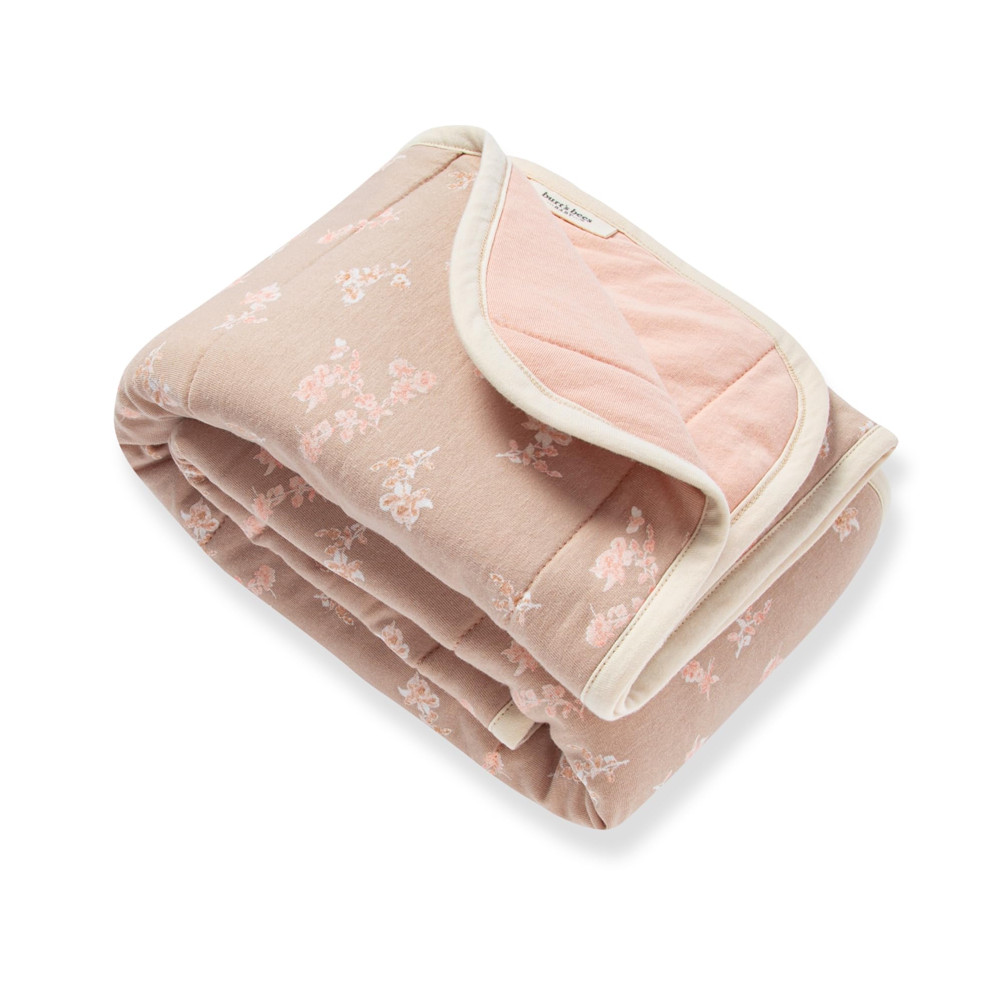 Photo 1 of Burt's Bees Baby Reversible Blanket, Nursery, Stroller & Tummy-Time Organic Jersey Cotton Quilted Infant & Toddler Bedding