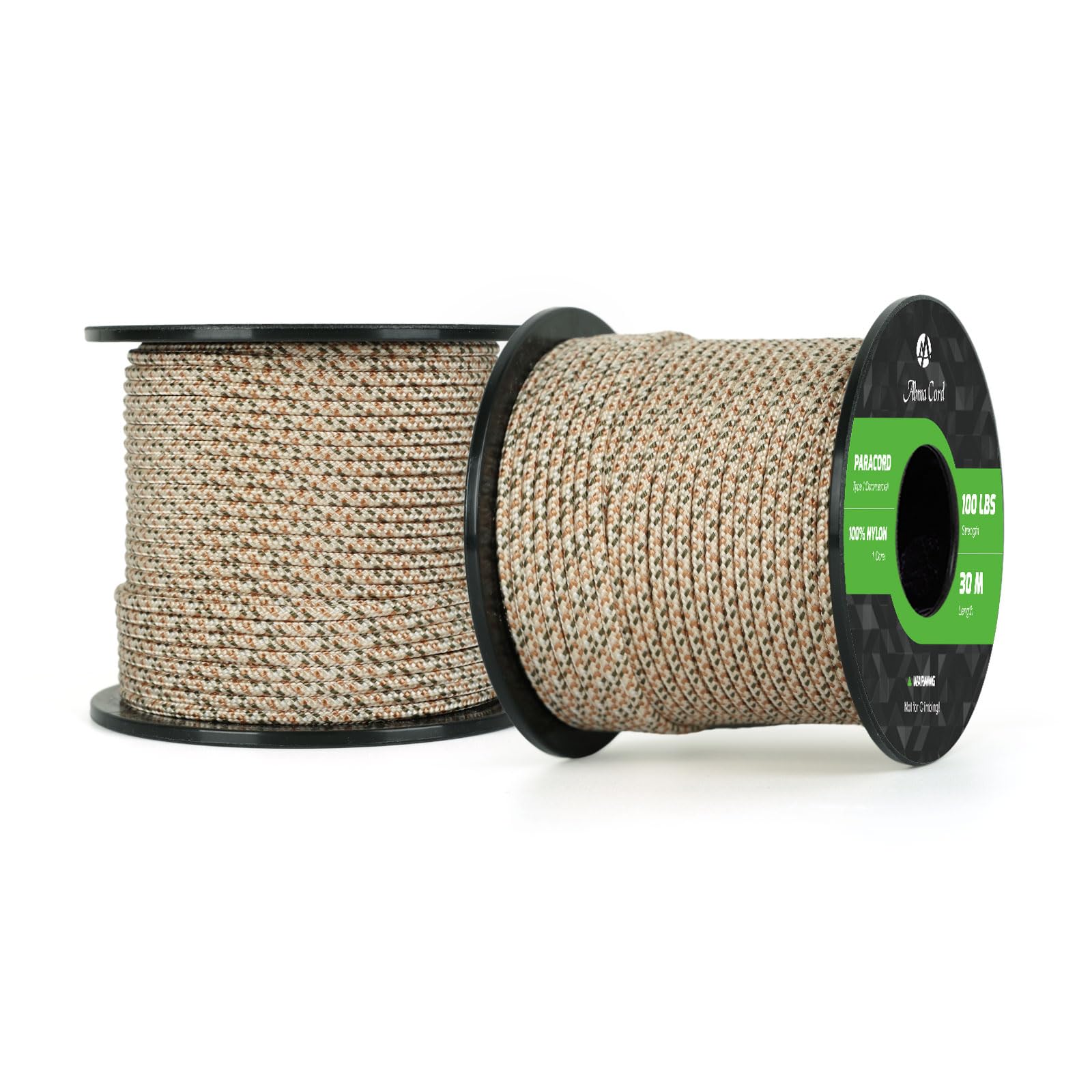 Abma Cord Paracord 100 lbs 2mm 100% Nylon 30M - Sand Camo