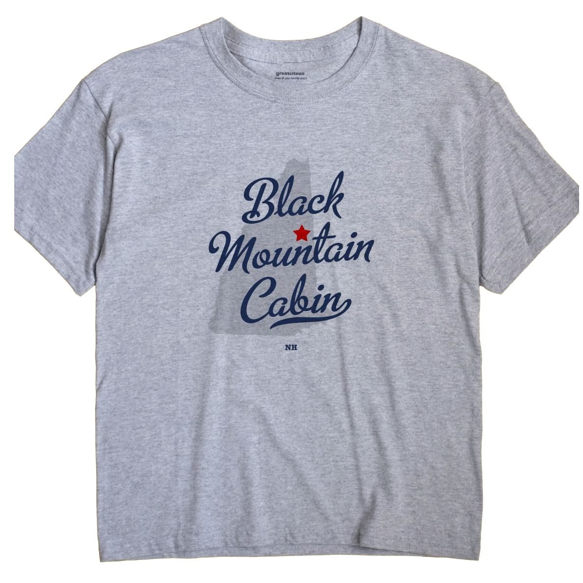 Greatcitees Black Mountain Cabin New Hampshire Nh Map Unisex
